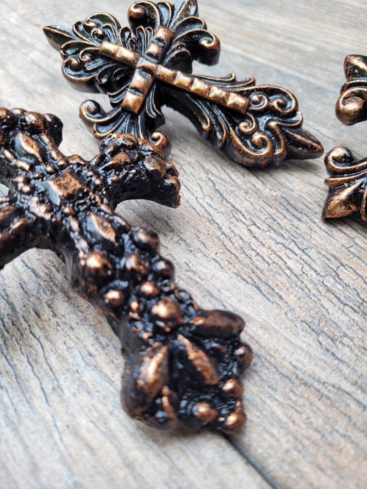 THREE Cross Candle Pins | Set of 3 crosses for pillar candles | PICK Your COLOR | Candle Decor, Candle Bling. | FleurDeLisJunkie | Fleur