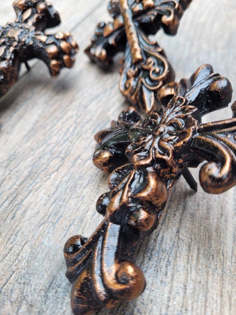 THREE Cross Candle Pins | Set of 3 crosses for pillar candles | PICK Your COLOR | Candle Decor, Candle Bling. | FleurDeLisJunkie | Fleur