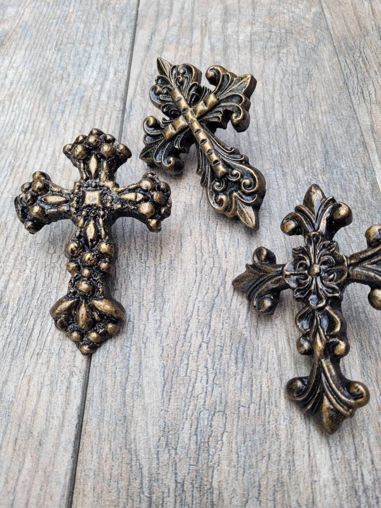 SET of 3 Cross Candle Pins | PICK your COLOR | Candle Picks Candle Jewelry | Old World / Tuscan Decor Christian Gifts | FleurDeLisJunkie |