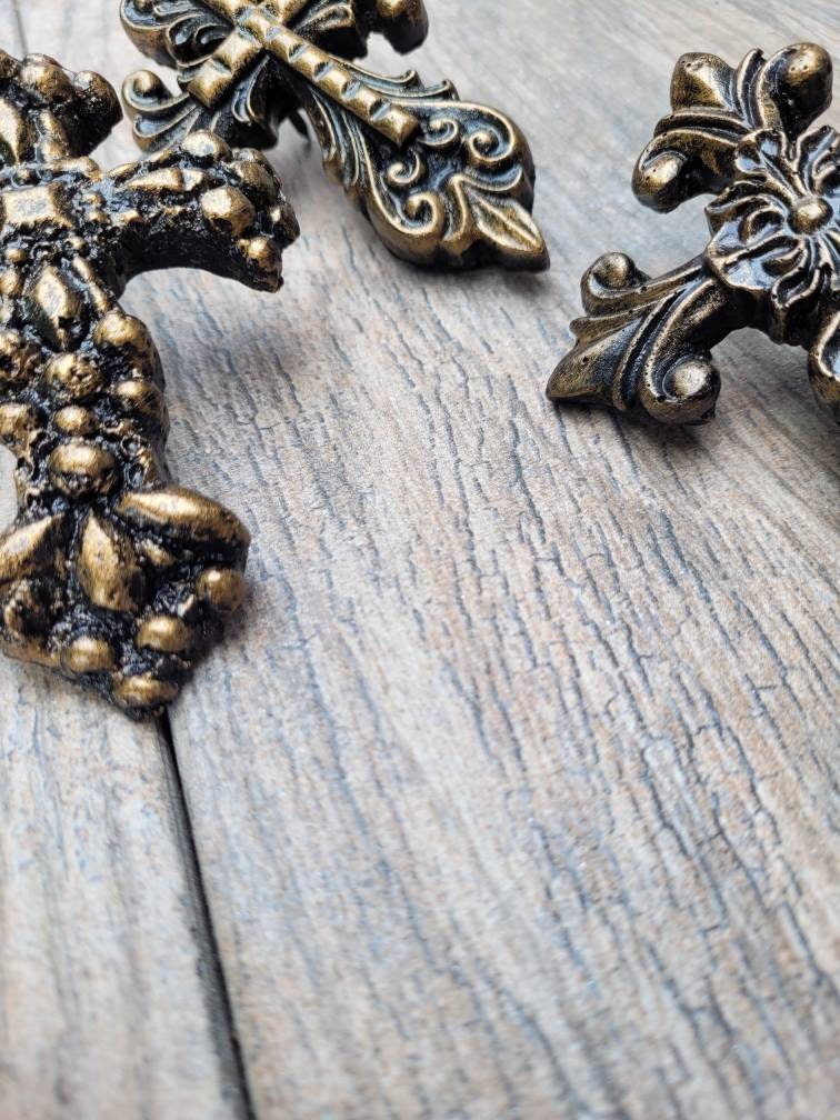 SET of 3 Cross Candle Pins | PICK your COLOR | Candle Picks Candle Jewelry | Old World / Tuscan Decor Christian Gifts | FleurDeLisJunkie |