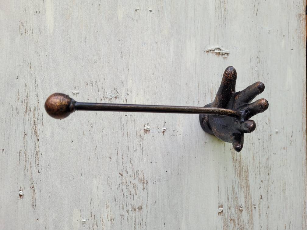 Hand Toilet Paper Holder, TP Holder, Toilet Tissue Holder, towel Wall Hook hanger, Iron Hand TP holder, Modern, PICK your color