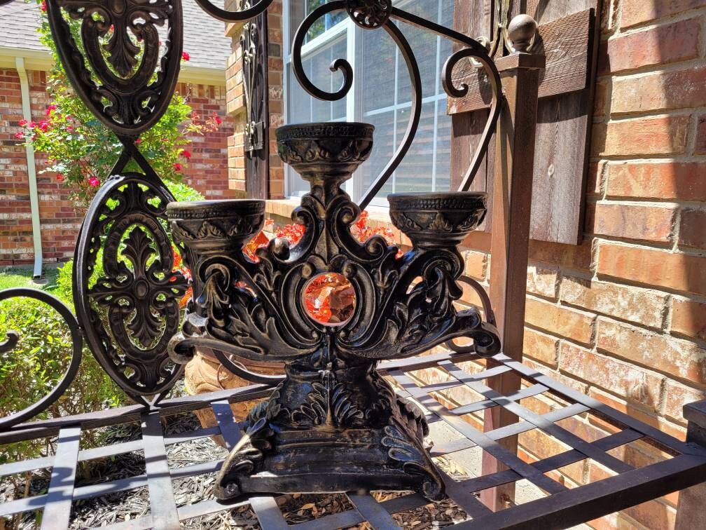 Candelabra for 3 Pillar Candles | PICK YOUR COLOR | Candle Holder | Old World | Tuscan | FleurDeLisJunkie
