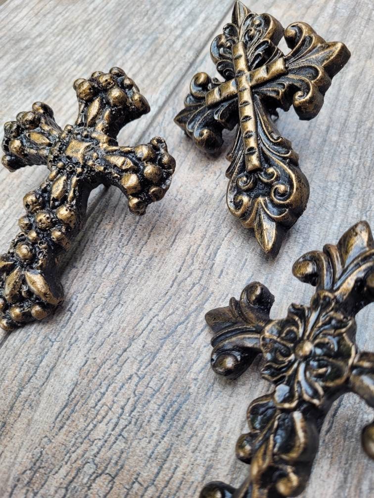 SET of 3 Cross Candle Pins | PICK your COLOR | Candle Picks Candle Jewelry | Old World / Tuscan Decor Christian Gifts | FleurDeLisJunkie |