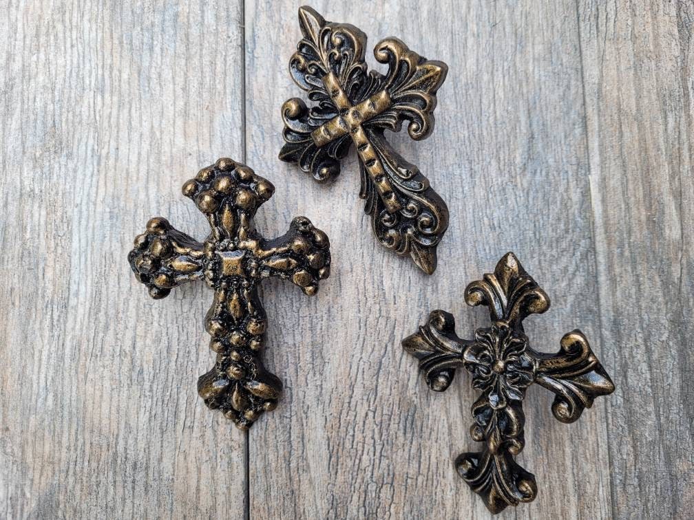 SET of 3 Cross Candle Pins | PICK your COLOR | Candle Picks Candle Jewelry | Old World / Tuscan Decor Christian Gifts | FleurDeLisJunkie |