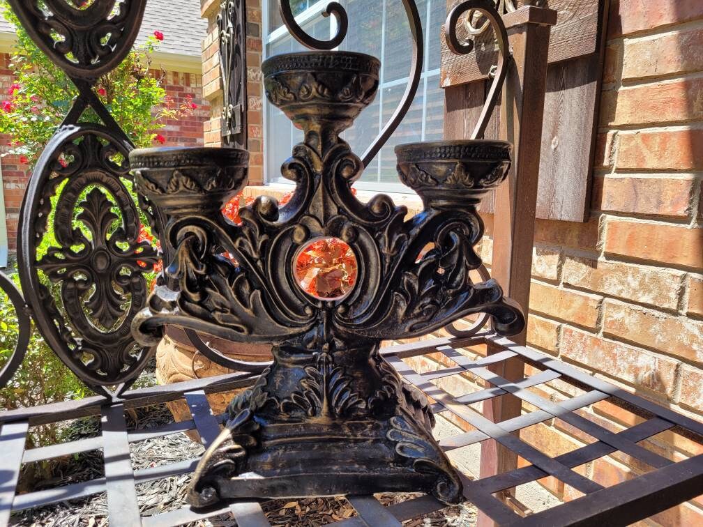 Candelabra for 3 Pillar Candles | PICK YOUR COLOR | Candle Holder | Old World | Tuscan | FleurDeLisJunkie