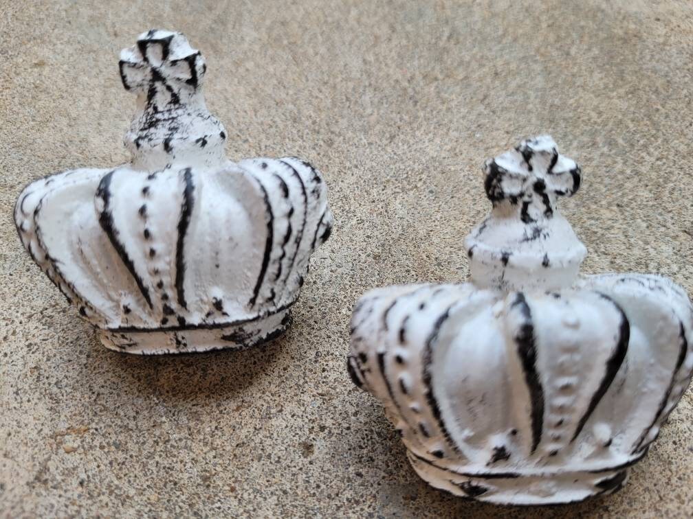 TWO Crown Candle Pins for Pillar Candles - PICK your COLOR - Shabby Chic home decor | Royal Crown King Queen