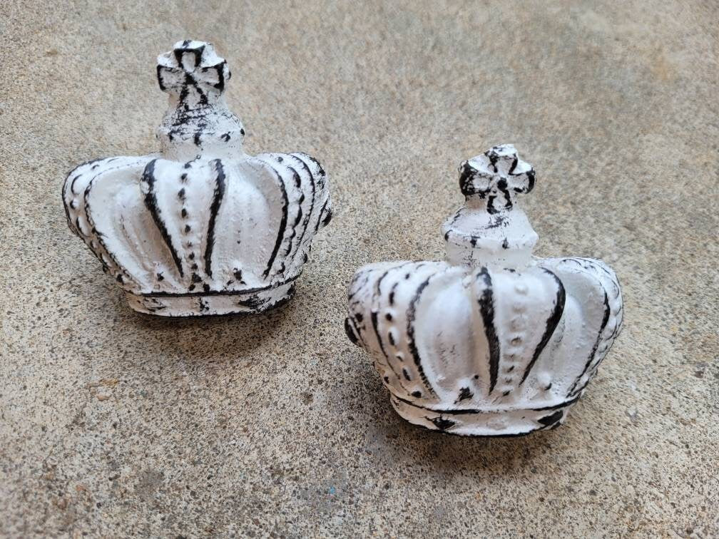 TWO Crown Candle Pins for Pillar Candles - PICK your COLOR - Shabby Chic home decor | Royal Crown King Queen