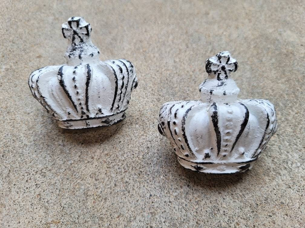 TWO Crown Candle Pins for Pillar Candles - PICK your COLOR - Shabby Chic home decor | Royal Crown King Queen