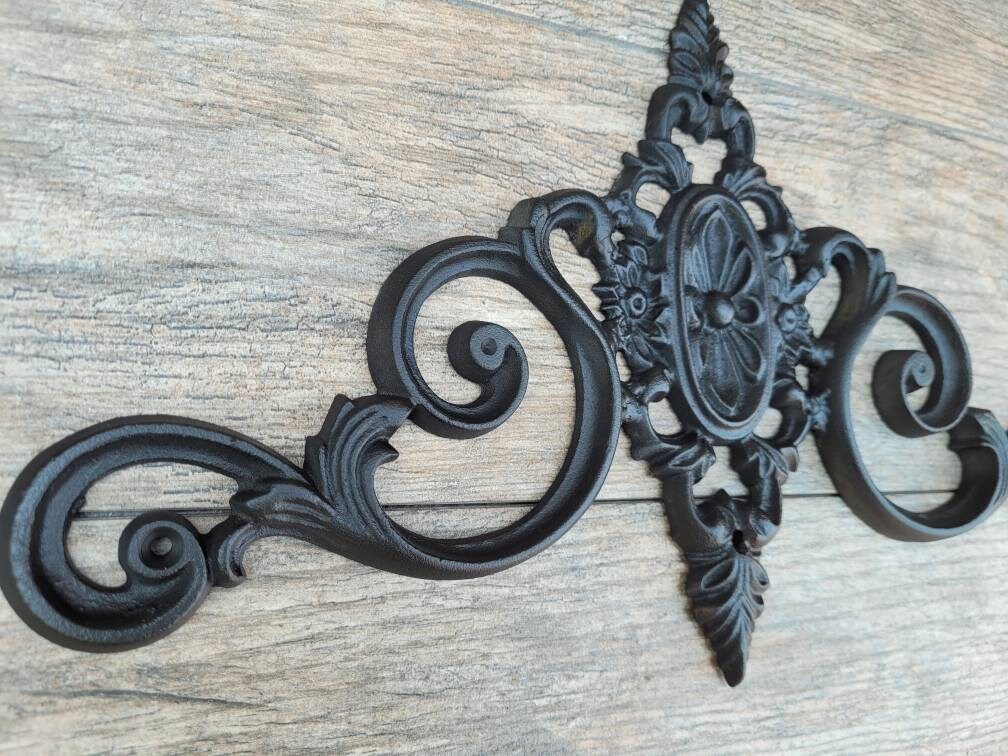 Cast Iron Topper | PICK YOUR COLOR | Pediment | Wall Plaque | Tuscan | Medieval | French Country Pediment | Door topper | FleurDeLisJunkie