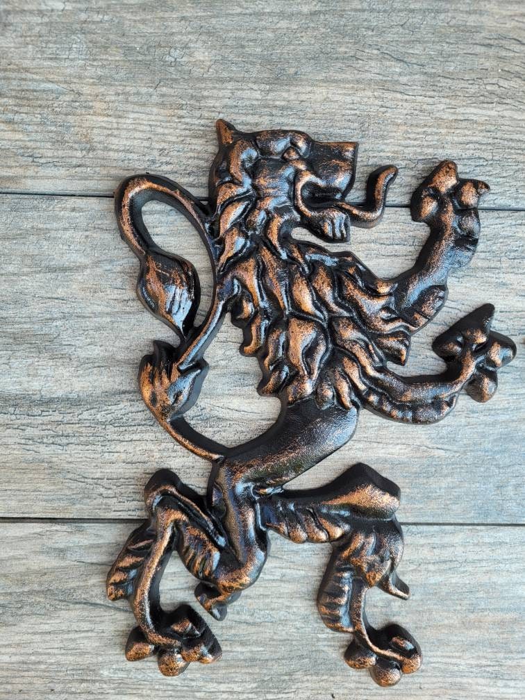 Lion Wall Plaques | Metal | Set of 2 | PICK YOUR COLOR | Lions | Wall Decor | Medieval | Royal | King | Queen | Castle | FleurDeLisJunkie