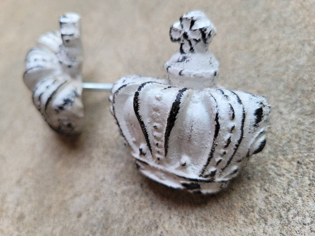 TWO Crown Candle Pins for Pillar Candles - PICK your COLOR - Shabby Chic home decor | Royal Crown King Queen