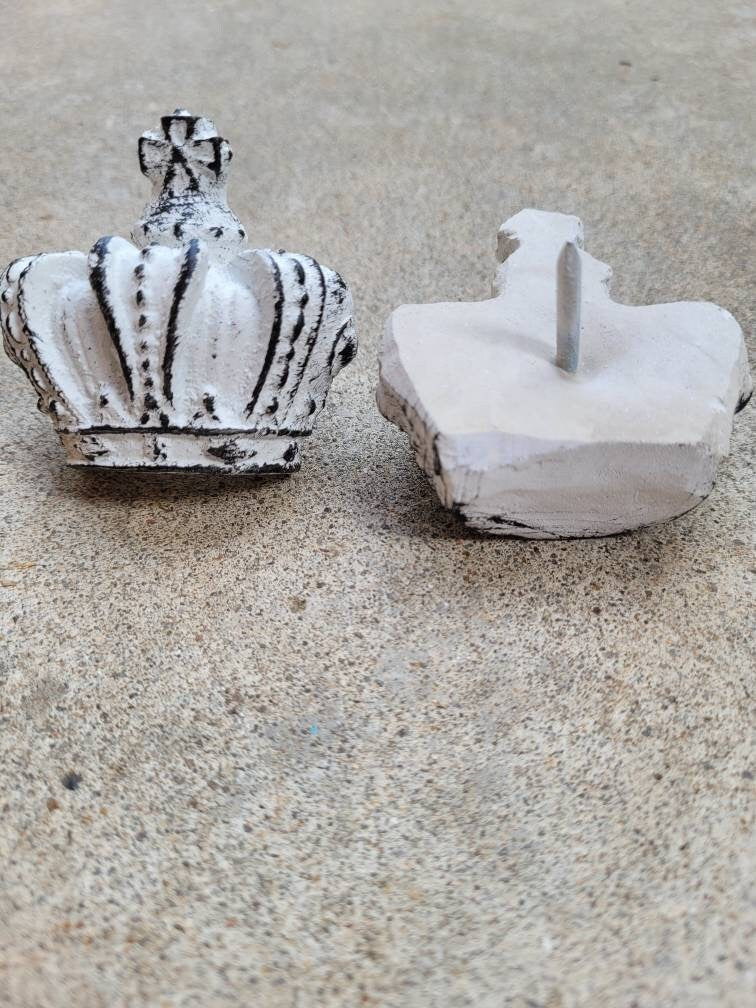 TWO Crown Candle Pins for Pillar Candles - PICK your COLOR - Shabby Chic home decor | Royal Crown King Queen