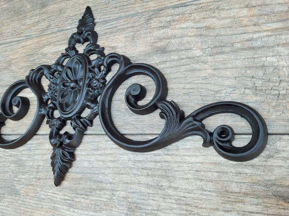 Cast Iron Topper | PICK YOUR COLOR | Pediment | Wall Plaque | Tuscan | Medieval | French Country Pediment | Door topper | FleurDeLisJunkie