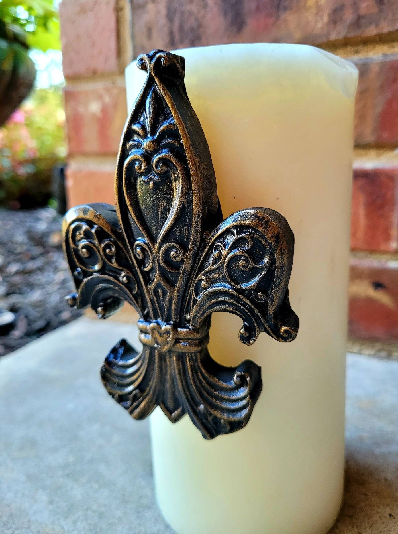 Fleur de Lis Candle Pin for Pillar Candle. PICK YOUR COLOR. French Country, Medieval, Royal, Old World, Tuscan Decor. FleurDeLisJunkie