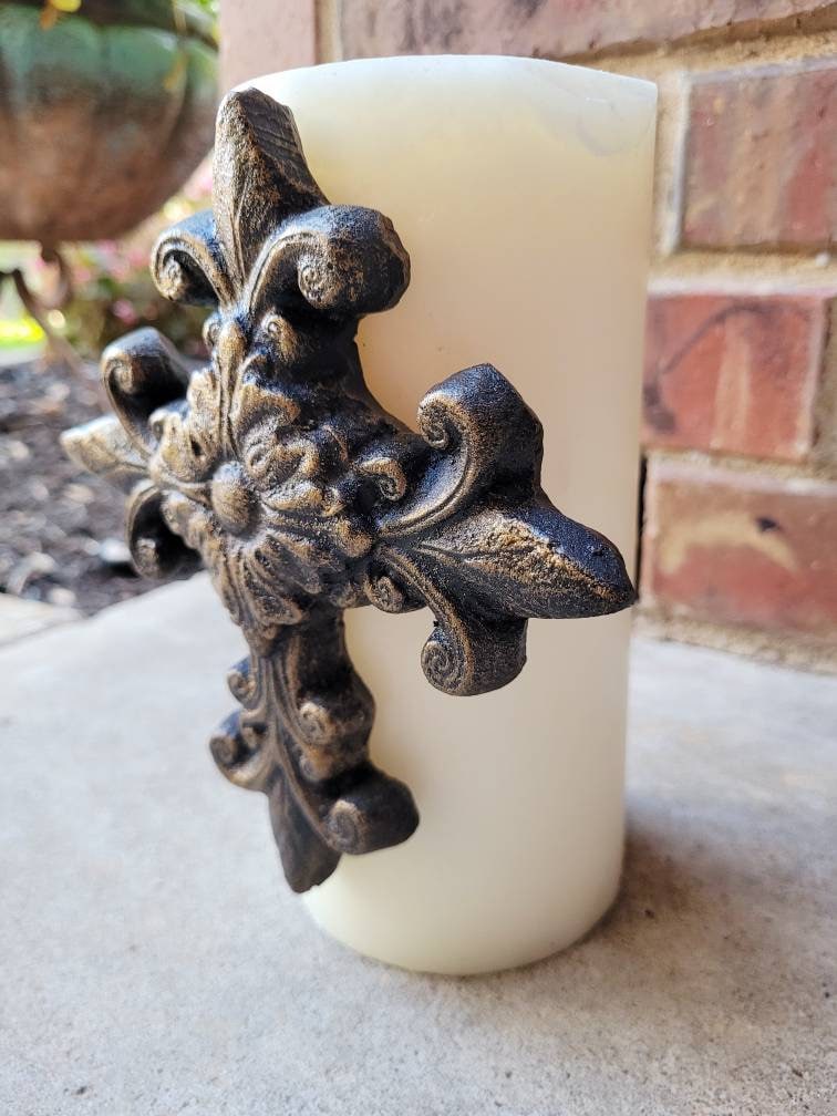 Cross Candle Pin | PICK YOUR COLOR | Old World | Tuscan | Medieval | Candle Pin | Fleur de Lis | FleurDeLisJunkie | Pillar Candle | Gift