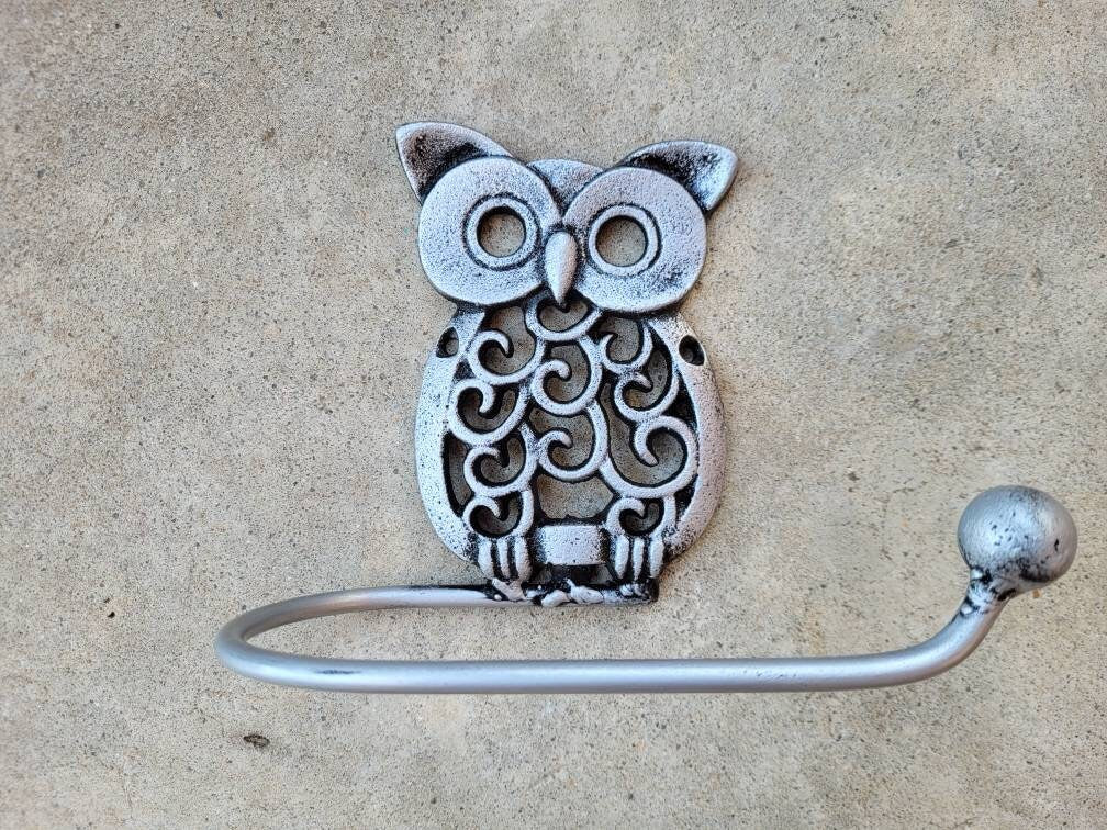 Owl Toilet Paper Holder, TP Holder, PICK Your COLOR, Toilet Tissue Holder, Nature Wall Hook Bird Bathroom Decor Bath fixture Hardware, Kids