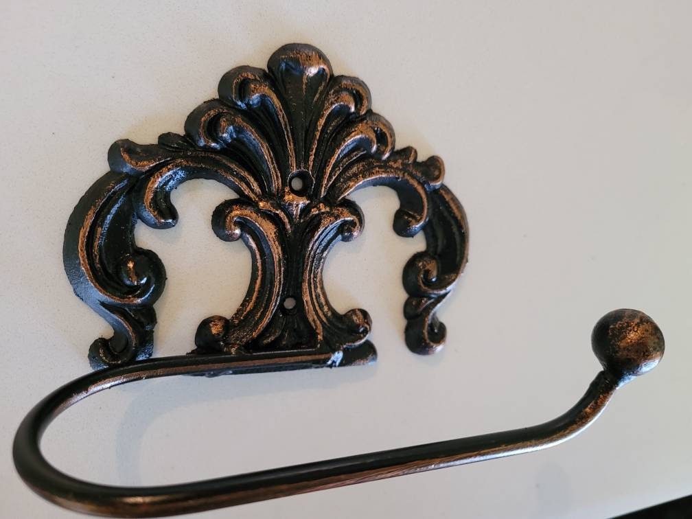 Toilet Paper Holder | PICK Your COLOR | Tissue Holder Bathroom Hardware, Tuscan Decor, TP Holder, Wrought Iron Decor Euro Style Bath Fixture
