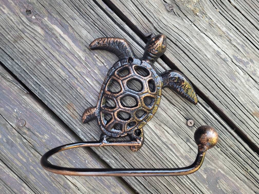 Sea Turtle Toilet Paper Holder, TP Holder, Toilet Tissue Holder, Nature, Wall Hook, Beach Cottage, Lake house bathroom decor, Bath fixture