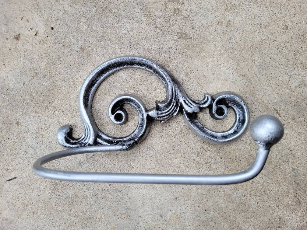 Toilet Paper Holder | Pick Your Color | Tissue Holder | TP Hanger | Tuscan Bathroom | FleurDeLisJunkie | TP Holder, Silver, Bath decor, New