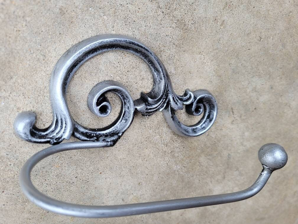 Toilet Paper Holder | Pick Your Color | Tissue Holder | TP Hanger | Tuscan Bathroom | FleurDeLisJunkie | TP Holder, Silver, Bath decor, New