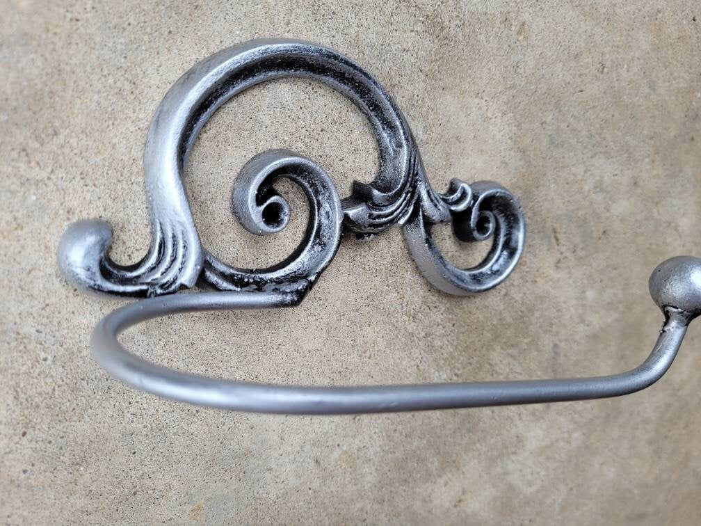 Toilet Paper Holder | Pick Your Color | Tissue Holder | TP Hanger | Tuscan Bathroom | FleurDeLisJunkie | TP Holder, Silver, Bath decor, New