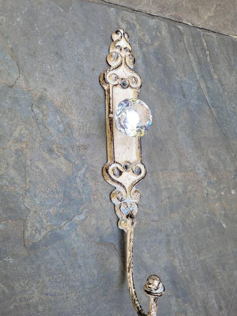 Door knob Wall Hook | Shabby Chic | PICK YOUR COLOR | Cast Iron Wall Rack | Coat Rack | Wall Hanger | FleurDeLisJunkie | Crystal Look