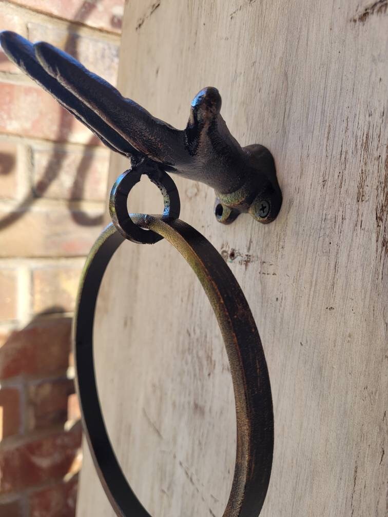 Towel Ring | Hand Towel Ring | Cast Iron Towel Ring | Modern Towel Hanger | Bathroom Fixture | Fleurdelisjunkie, Hardware