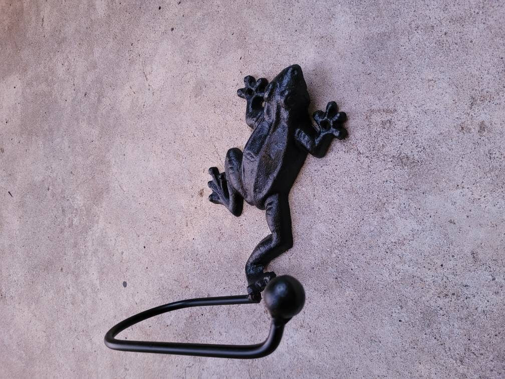 Black Frog Toilet Paper Holder for Bathroom Storage, TP Holder, Choose your Color, Frog decor, Nature Beach Sea Jungle Rainforest Toad