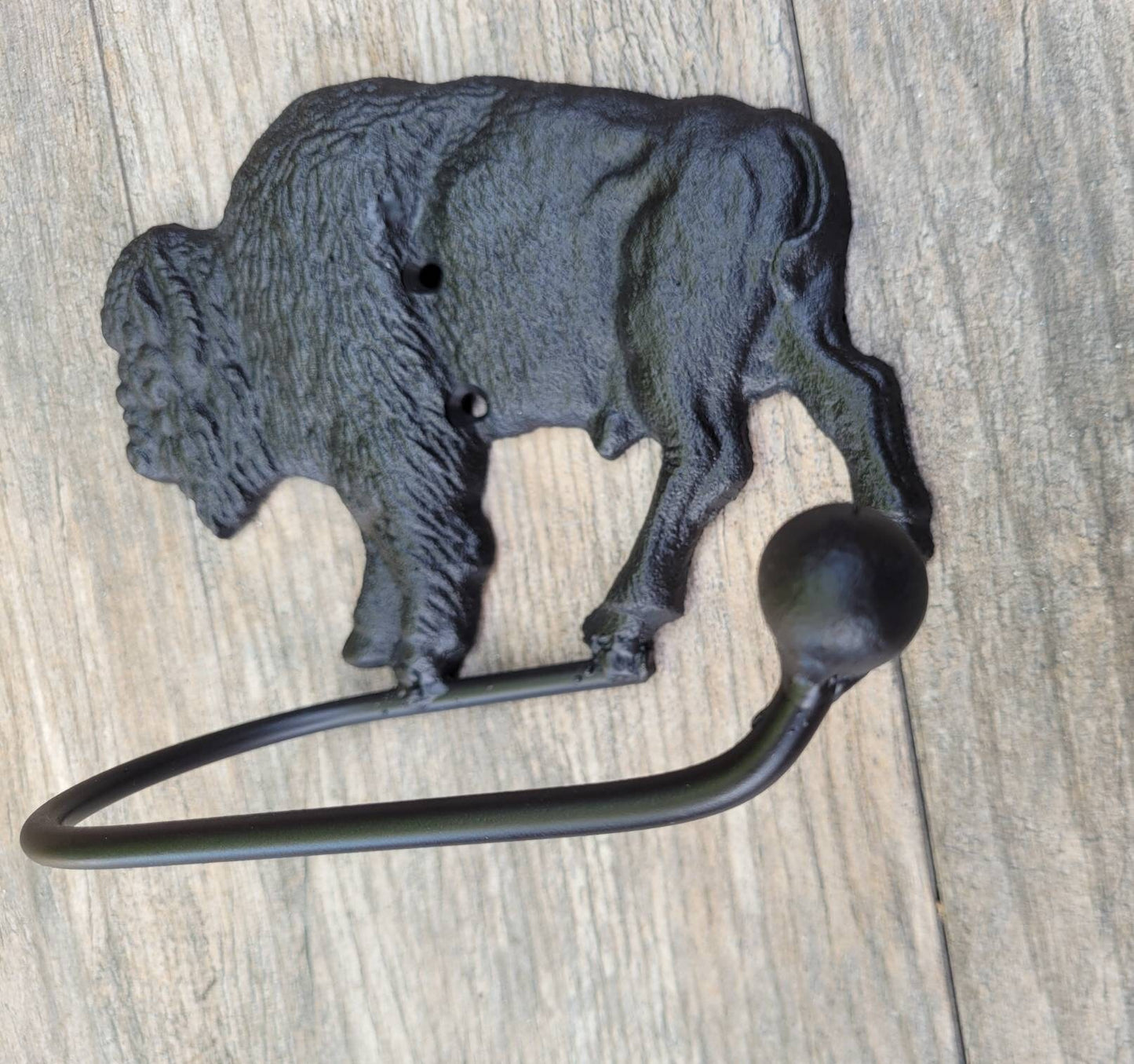 Bison Buffalo Bathroom Toilet Paper Holder, Pick Your COLOR, TP Holder, Toilet Tissue Holder, Nature, Towel rack, Wall Hook. Ranch cabin
