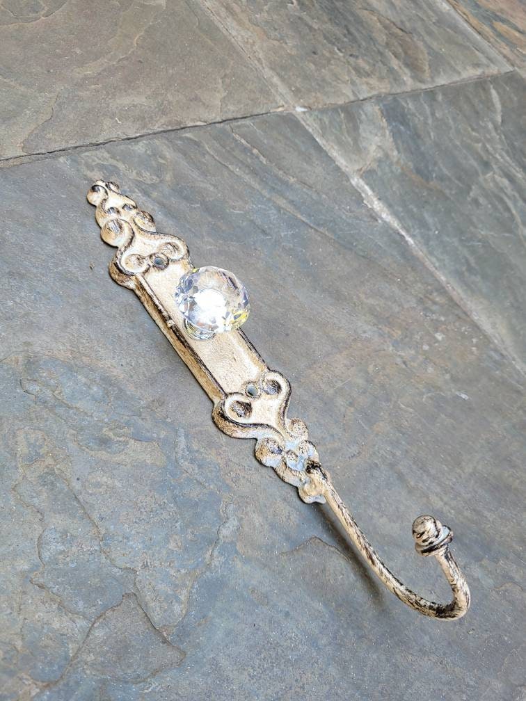 Door knob Wall Hook | Shabby Chic | PICK YOUR COLOR | Cast Iron Wall Rack | Coat Rack | Wall Hanger | FleurDeLisJunkie | Crystal Look