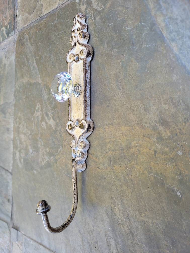 Door knob Wall Hook | Shabby Chic | PICK YOUR COLOR | Cast Iron Wall Rack | Coat Rack | Wall Hanger | FleurDeLisJunkie | Crystal Look