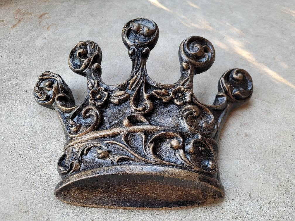 Crown Wall Decor | PICK YOUR COLOR | Medieval Castle King Queen Wall Plaque | Fleur De Lis French Country Tuscan Decor | Handmade