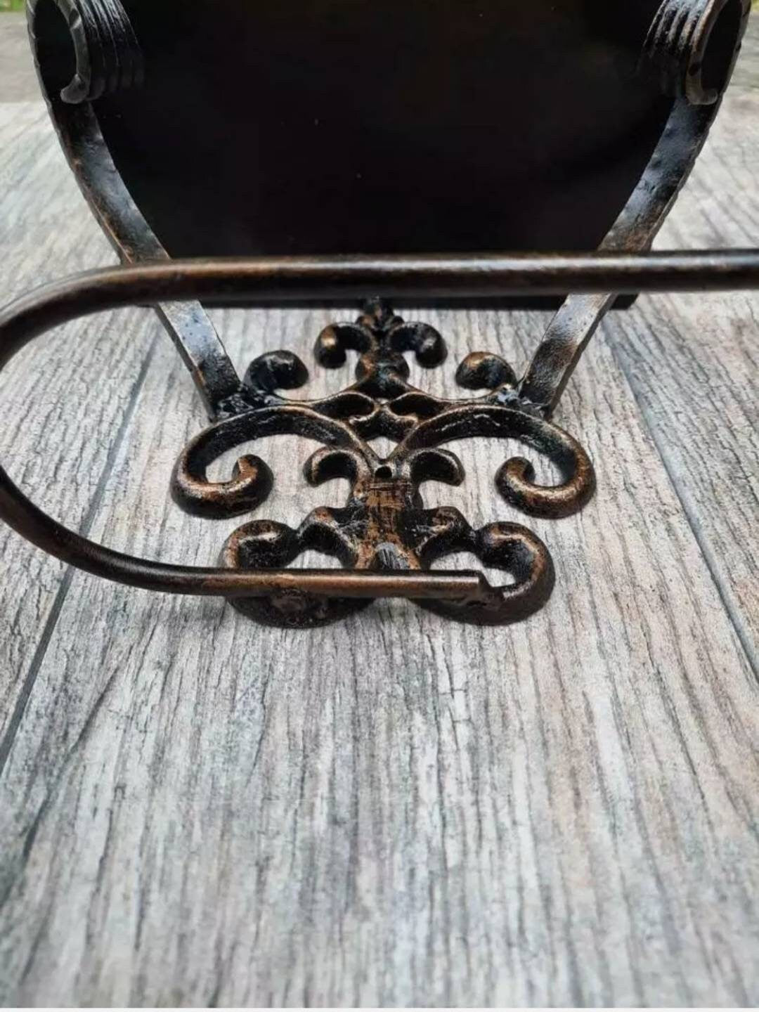 Scroll Toilet Paper Holder with cell phone shelf, TP Holder, cell phone bathroom holder, Toilet Tissue Holder, bath hardware, Tuscan Royal
