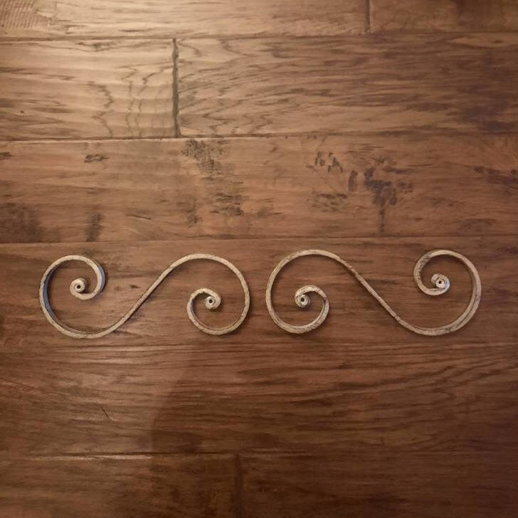 Cast Iron Fleur de Lis Topper Pediment Metal Art. PICK YOUR COLOR. French New Orleans Scroll over door decor. Tuscan Old world wall metal