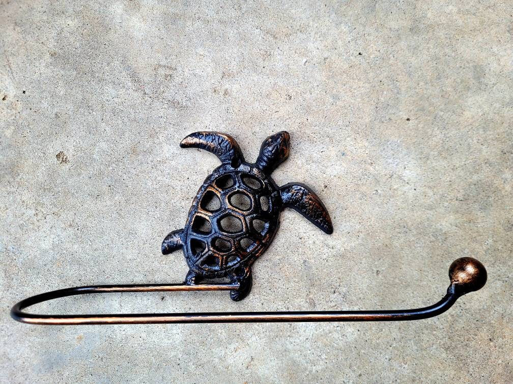 Sea Turtle Hand Bath Towel Holder, PICK YOUR COLOR, Bathroom Towel Bar, Nature, Wall Bath Towel Hanger, Beach Cottage, Lake house bath