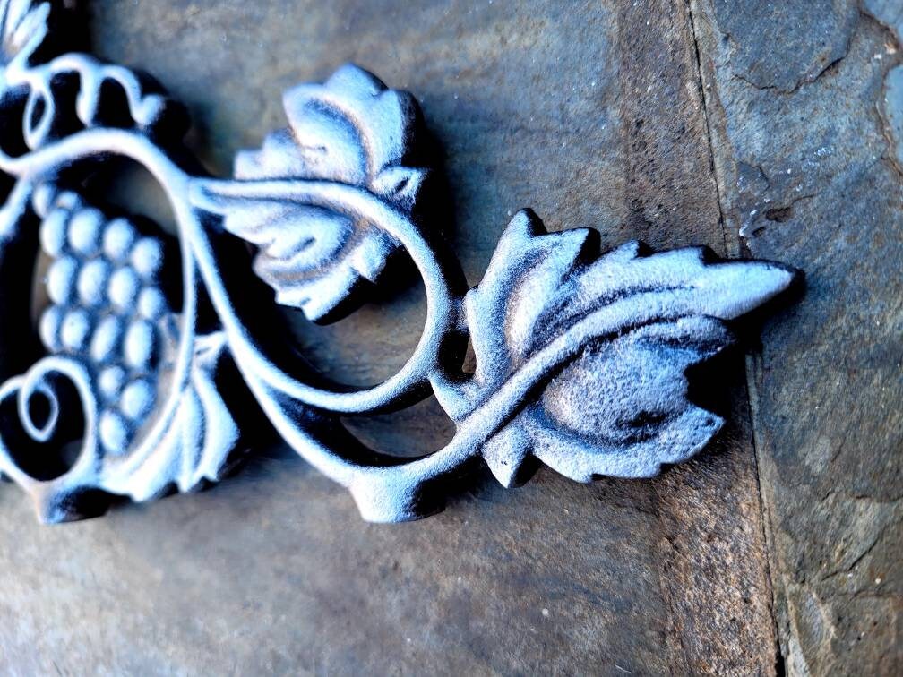 Wine Cellar Wall Decor Metal Wall Hanging Grapevine Decor | PICK YOUR COLOR | Wall Pediment Door Topper, silver grape kitchen Tuscan