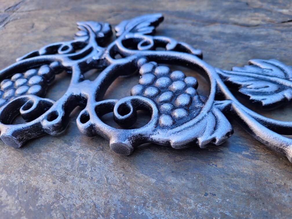 Wine Cellar Wall Decor Metal Wall Hanging Grapevine Decor | PICK YOUR COLOR | Wall Pediment Door Topper, silver grape kitchen Tuscan
