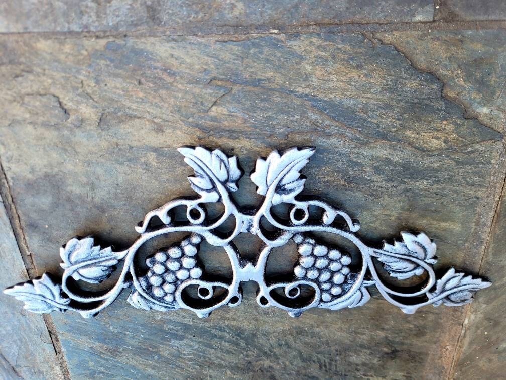 Wine Cellar Wall Decor Metal Wall Hanging Grapevine Decor | PICK YOUR COLOR | Wall Pediment Door Topper, silver grape kitchen Tuscan