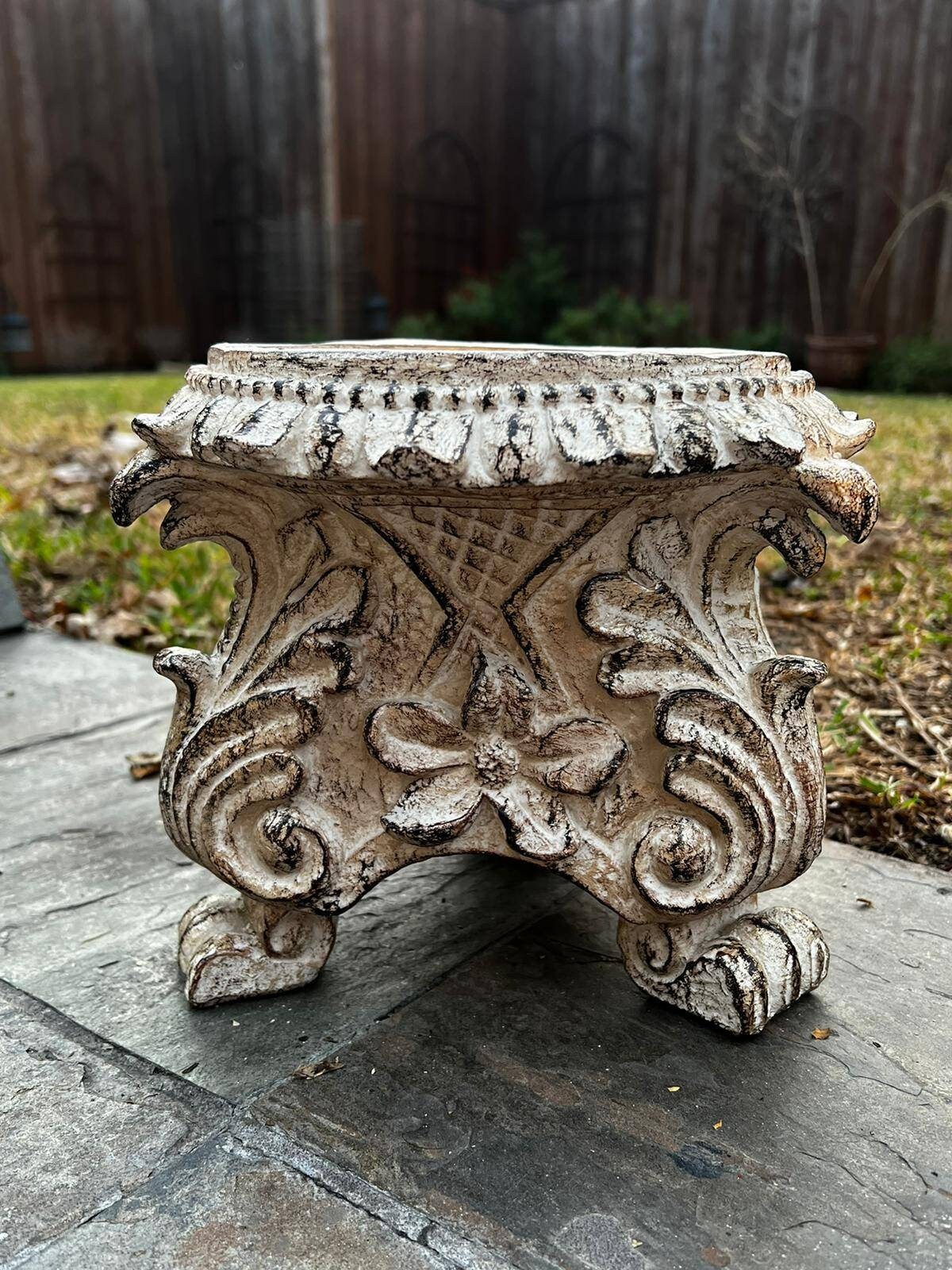 Large Capital Pillar Candle Holder | PICK YOUR COLOR | Column Pedestal Top | Rose Bowl Riser | Tuscan | Traditional | FleurDeLisJunkie