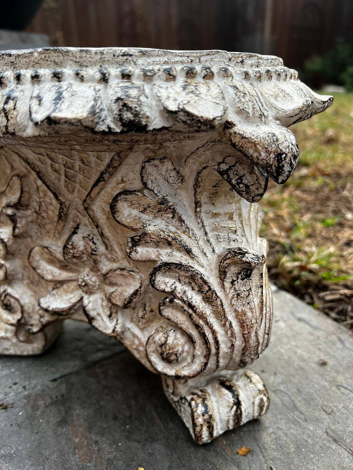 Large Capital Pillar Candle Holder | PICK YOUR COLOR | Column Pedestal Top | Rose Bowl Riser | Tuscan | Traditional | FleurDeLisJunkie