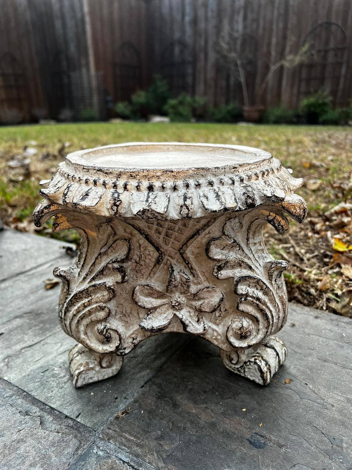 Large Capital Pillar Candle Holder | PICK YOUR COLOR | Column Pedestal Top | Rose Bowl Riser | Tuscan | Traditional | FleurDeLisJunkie