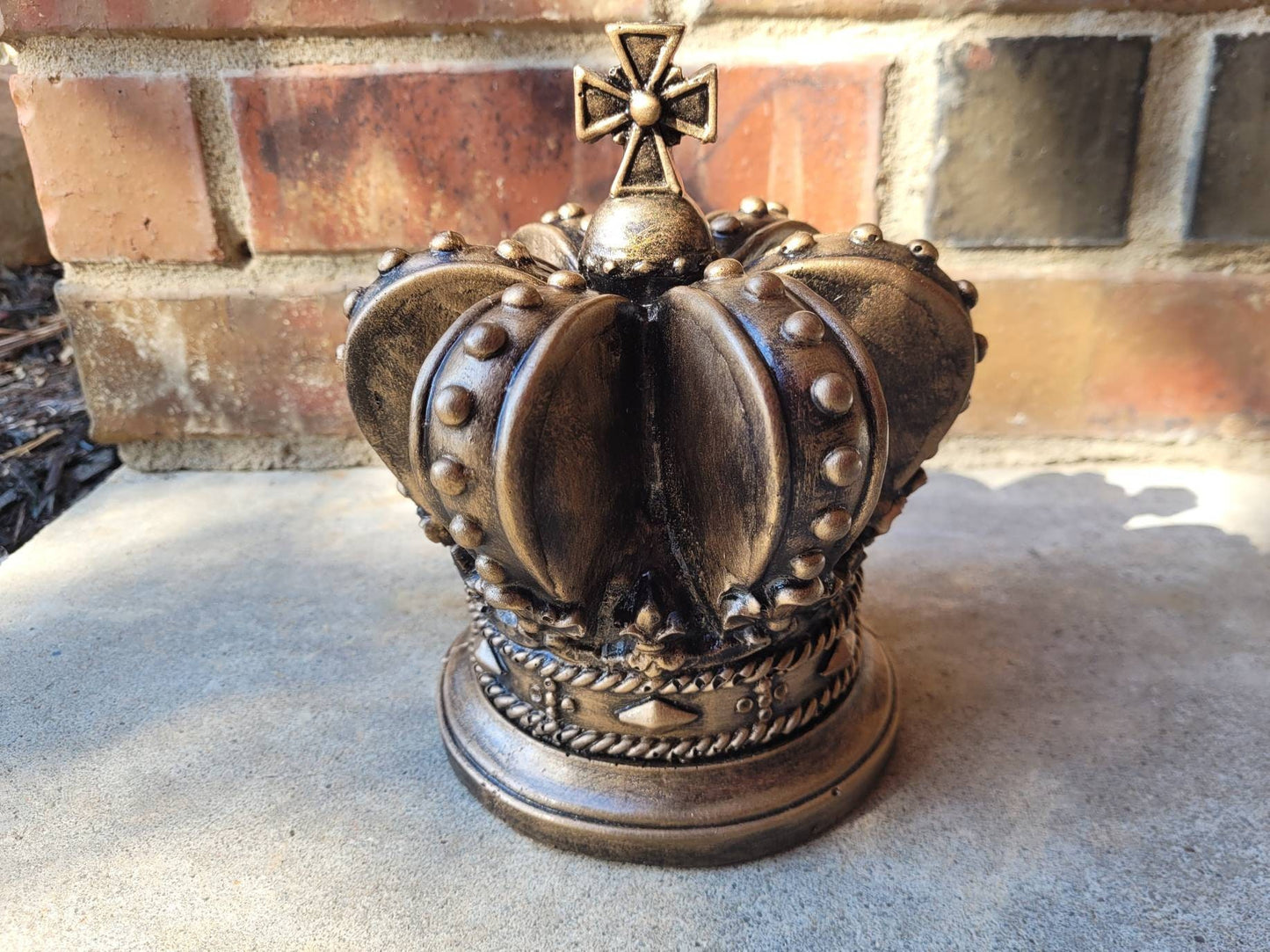 Crown Finial with Cross top - PICK COLOR - Old World Tuscan Medieval Royal Decor FleurDeLisJunkie | Finial | His & Her Crowns | King | Queen