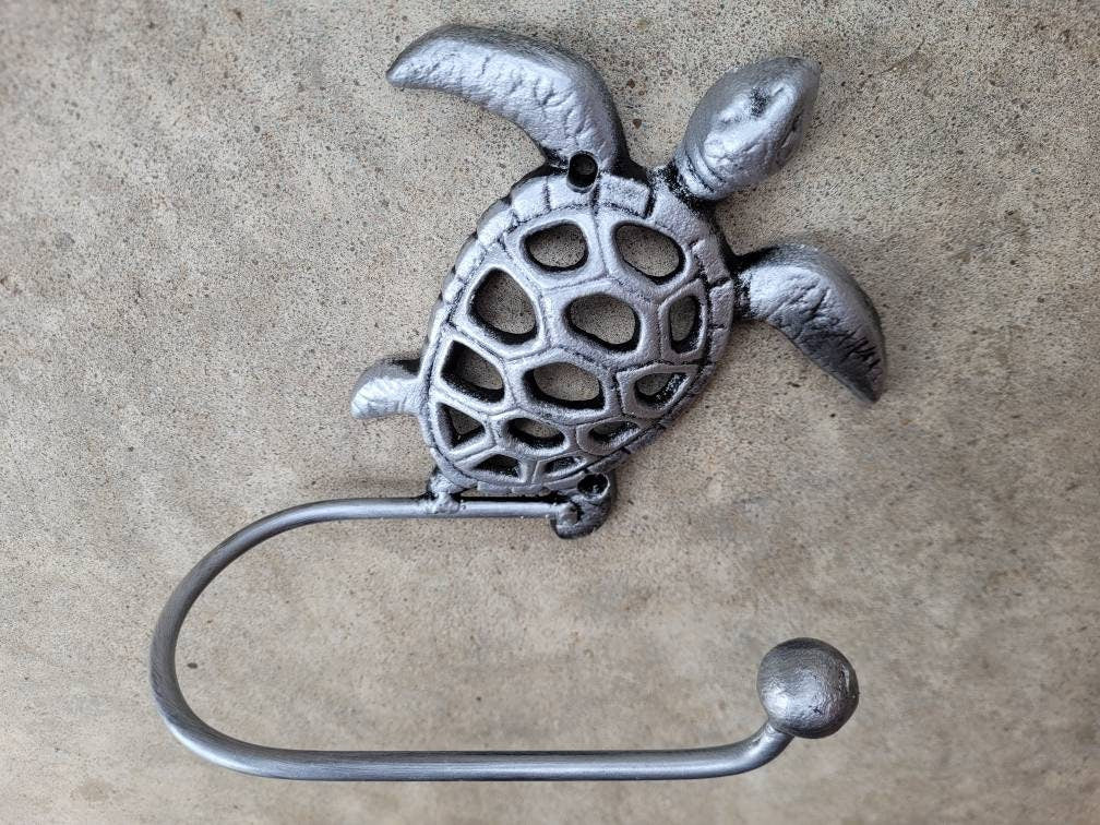 Sea Turtle Toilet Paper Holder, TP Holder, Toilet Tissue Holder, Nature, Wall Hook, Beach Cottage, Lake house bathroom decor, Bath fixture