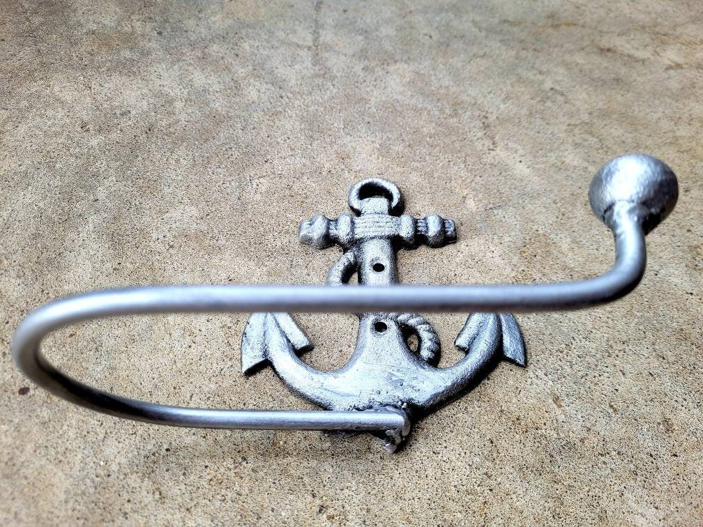 Toilet Paper Holder | PICK Your COLOR | Anchor Nautical TP holder | Tissue Holder Hanger Cottage Beach House Bathroom FleurDeLisJunkie