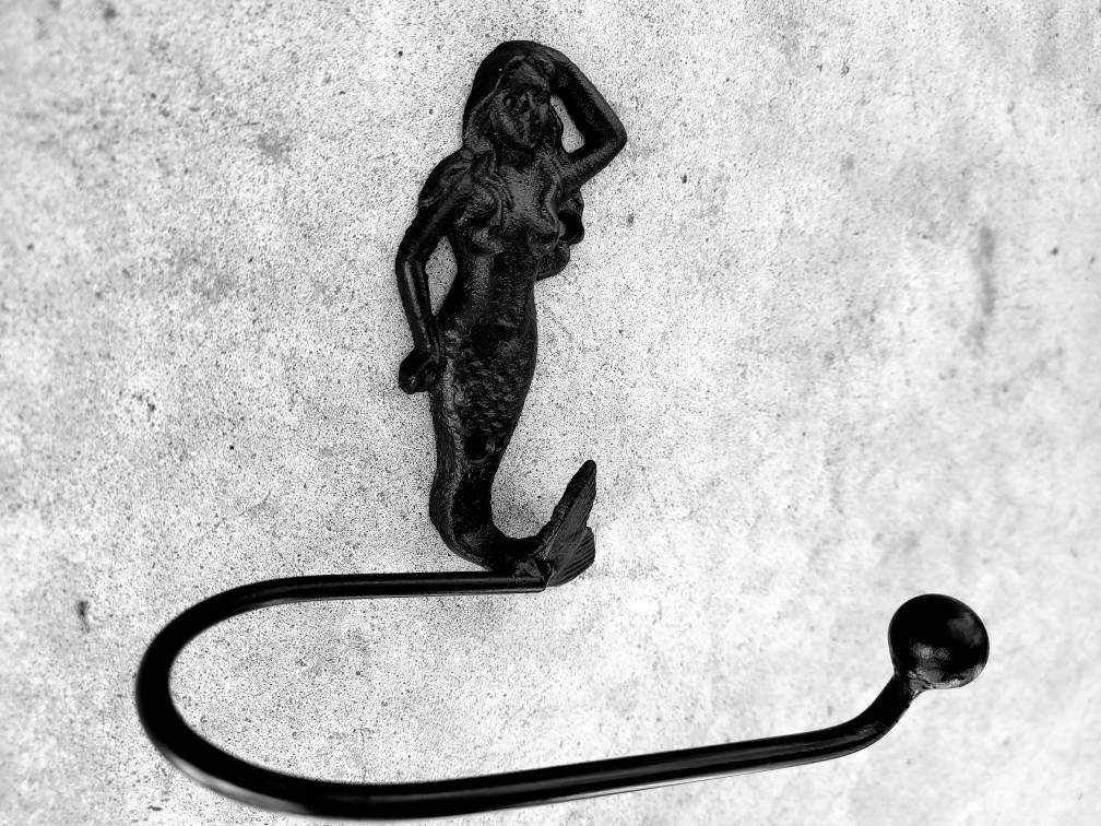 Mermaid Toilet Paper Holder, TP Holder, Toilet Tissue Holder, Nature, Wall Hook, Beach Cottage, Lake house bathroom decor, Bath fixture