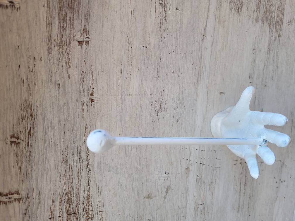 Iron Hand Toilet Paper Holder, PICK your COLOR, TP Holder, Toilet Tissue Holder, Towel Wall Hook hanger, Modern, Shabby White, Eclectic