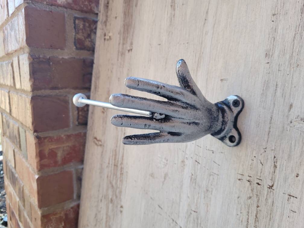 Iron Hand Toilet Paper Holder, PICK Your COLOR, TP Holder, Toilet Tissue Holder, Towel Wall Hook hanger, Eclectic Modern Unique Bathroom