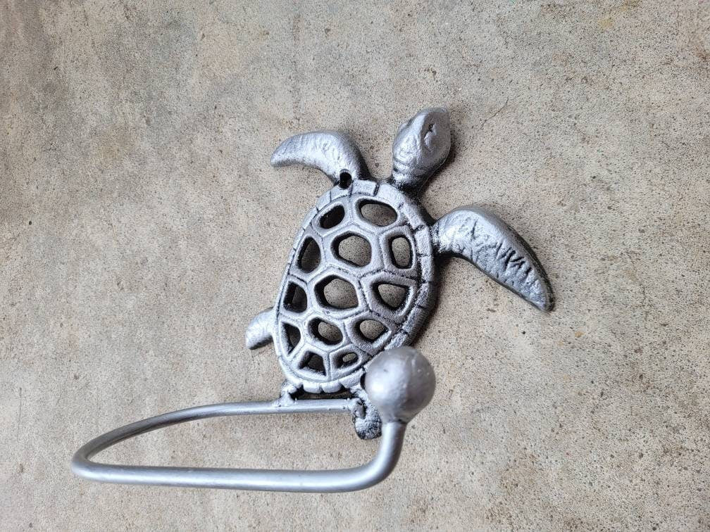 Sea Turtle Toilet Paper Holder, TP Holder, Toilet Tissue Holder, Nature, Wall Hook, Beach Cottage, Lake house bathroom decor, Bath fixture