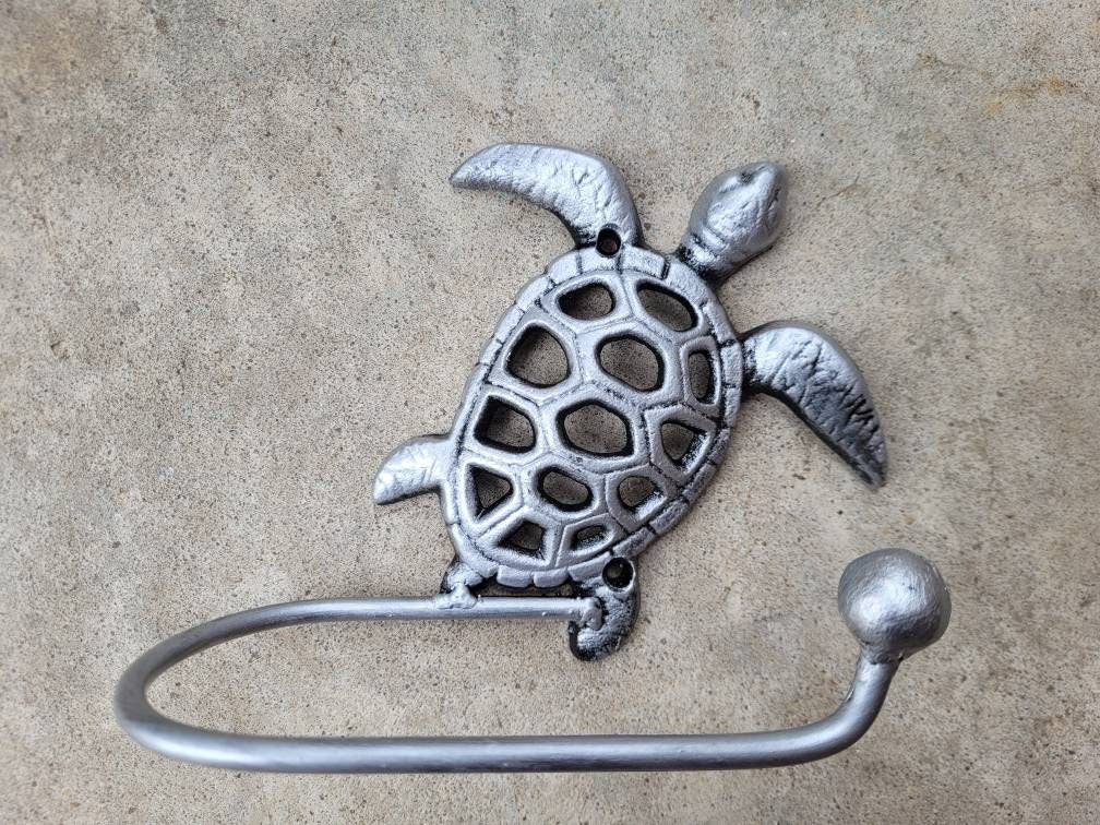 Sea Turtle Toilet Paper Holder, TP Holder, Toilet Tissue Holder, Nature, Wall Hook, Beach Cottage, Lake house bathroom decor, Bath fixture