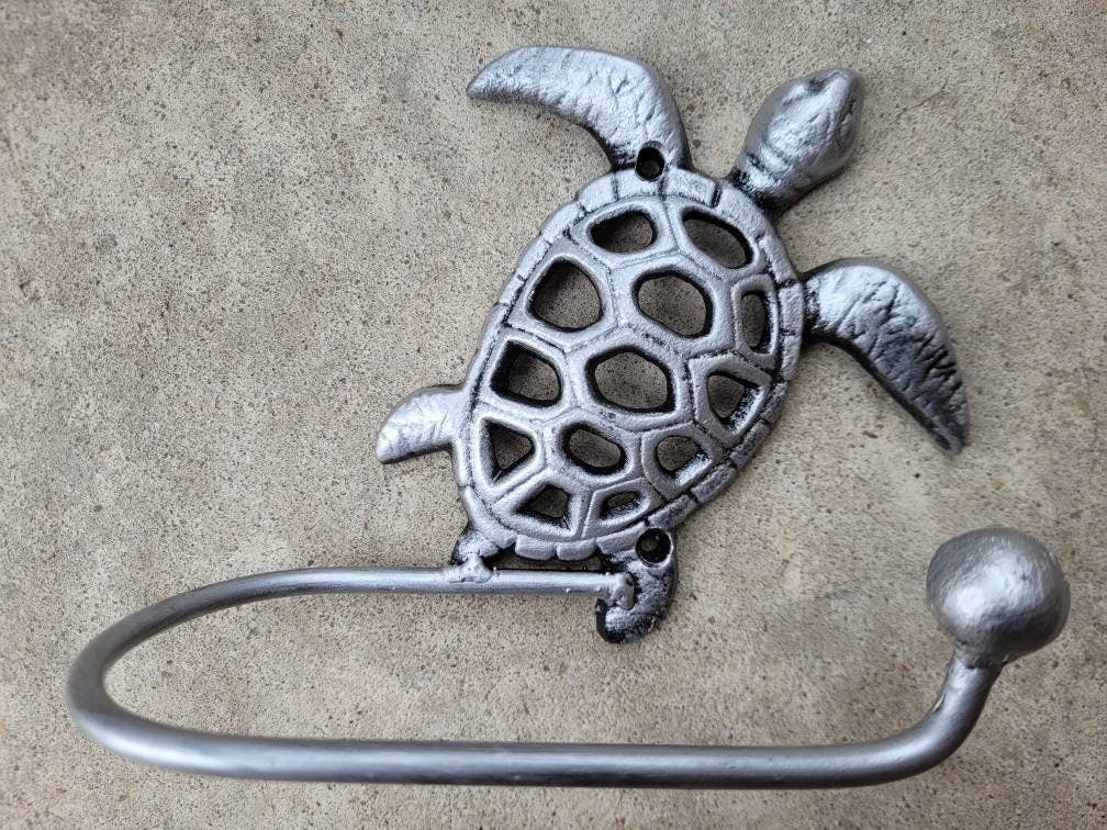 Sea Turtle Toilet Paper Holder, TP Holder, Toilet Tissue Holder, Nature, Wall Hook, Beach Cottage, Lake house bathroom decor, Bath fixture